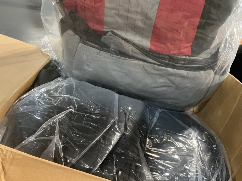 Condition photo showing Good Condition for chezmoi collection loft 8-piece luxury striped comforter set (king, red/black/gray) king red/black/gray
