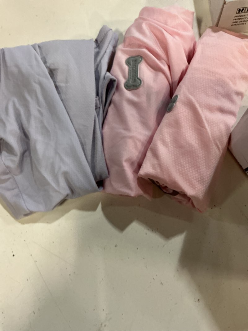 Condition photo showing Good Condition for 3pack sunblock dog shirt breathable reflective dog t-shirt lightweight sun protection sleeveless dog t shirts for small medium large dogs perfect for summer walks & outdoor adventures rose pink + pink + purple 4xl(back: 22\", chest: 37\", 55.1-84.9lbs)