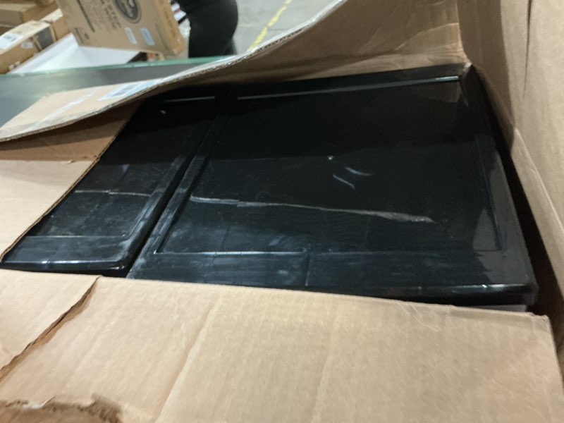 Condition photo showing As Is for IRIS USA 17 Qt. Medium Plastic Stacking Drawer, Stackable Storage Organizer Unit with Sliding Drawer for Bedroom Kitchen Under Sink Pantry Craft Room Dorm Office, Black, 4-Pack 4 Pack 17 Qt.