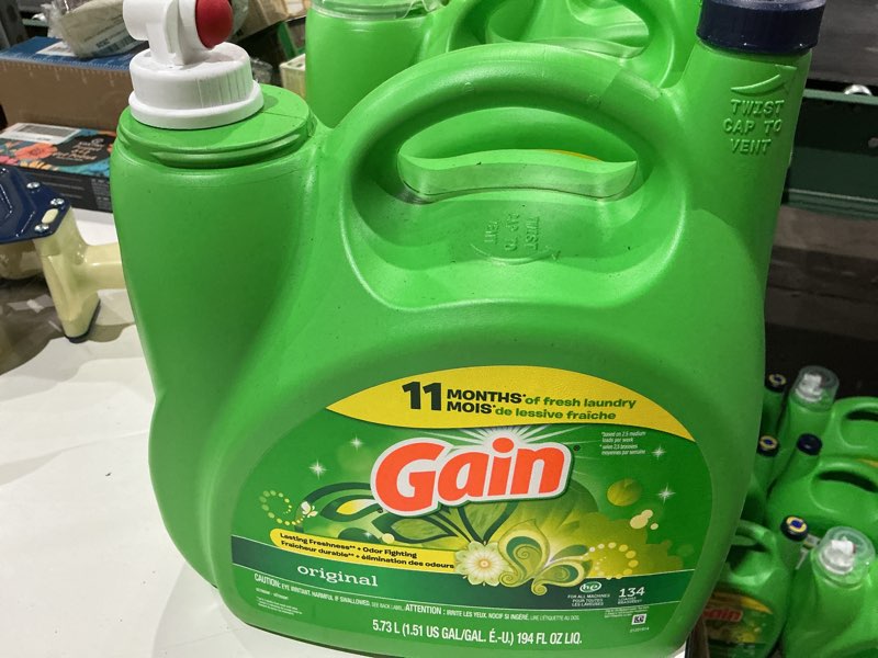 Condition photo showing Good Condition for gain, liquid laundry detergent original scent, 194 fl oz