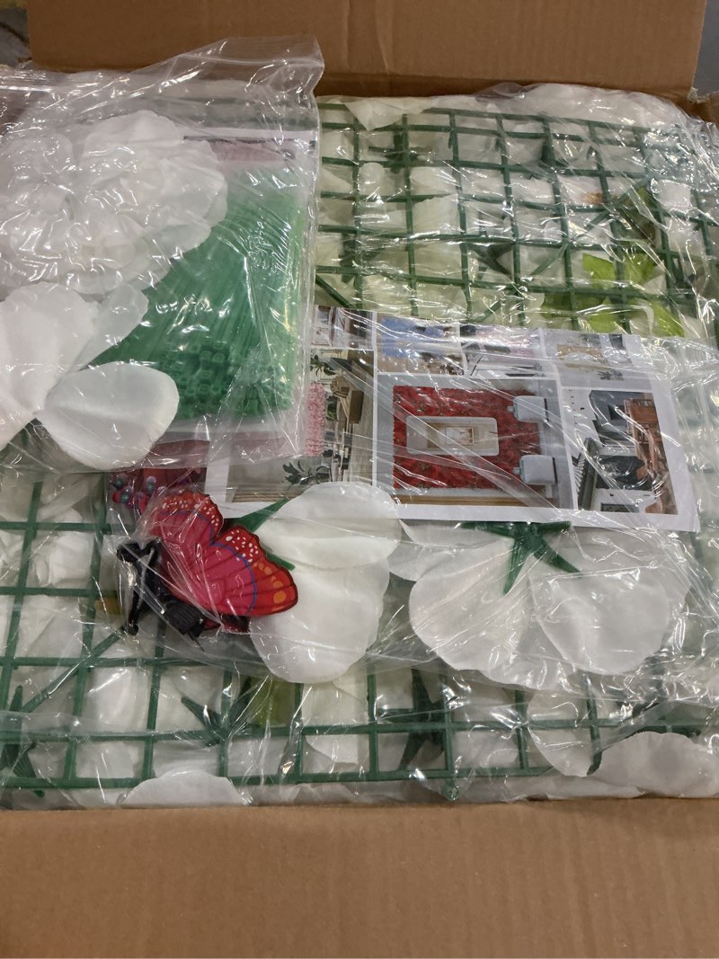 Condition photo showing New/Like New for Flower Wall Backdrop 12-Pack 16.5"* 16.5"Artificial Rose Floral Panels Silk Spring Wedding Home Valentine's Day Photography Event Party Decoration -White White 16.5inch