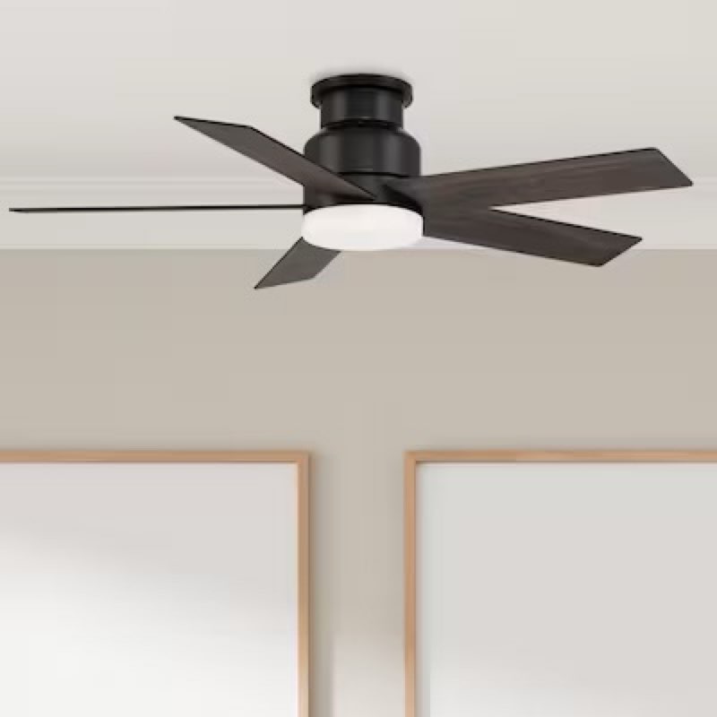 (Incomplete) Harbor Breeze Bristle 44-in Matte Black with Matte Black Blades Integrated LED Flush Mount
