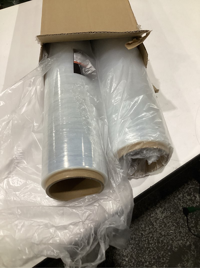 GORILLA GRIP 500% Stretch Film Heavy Duty Plastic, 2 Pack 500ft Shrink Wrap Rolls 17" Puncture Resis