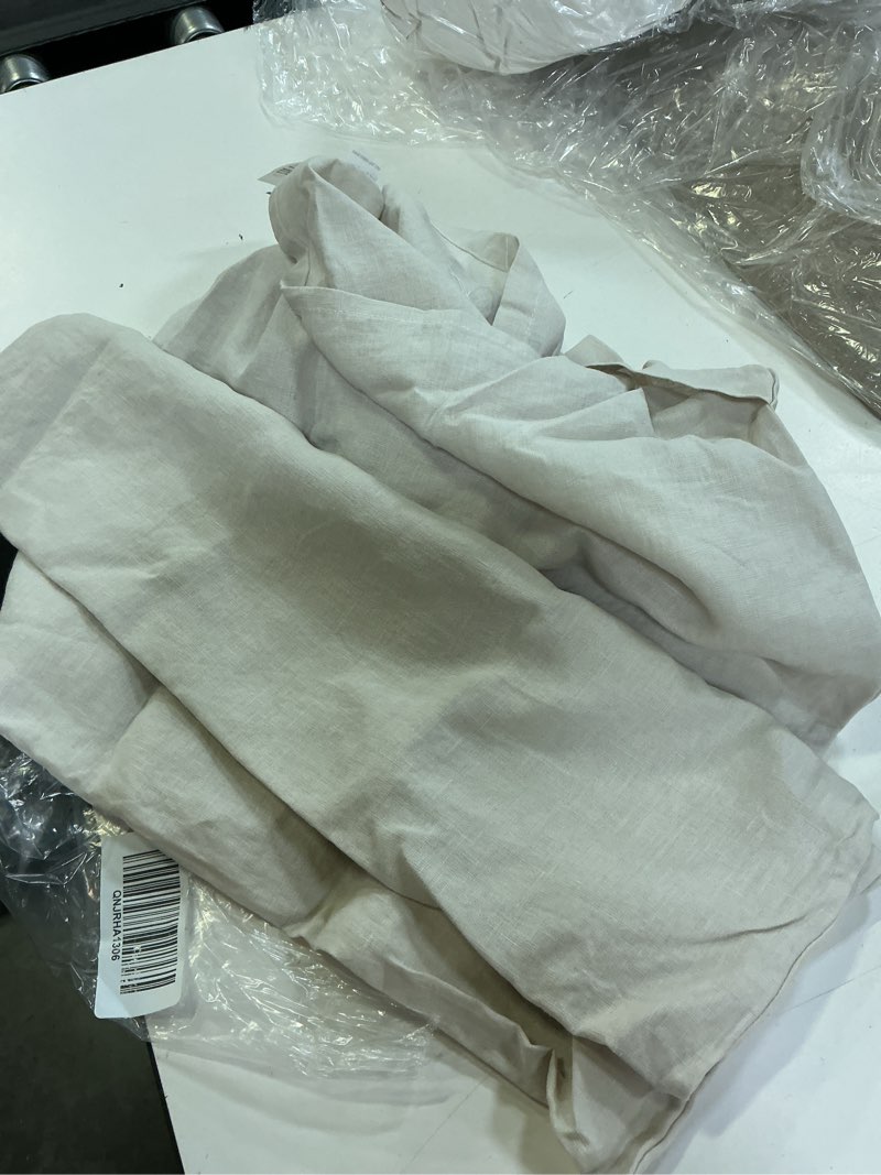 Condition photo showing As Is for european linen sham set, standard, sand