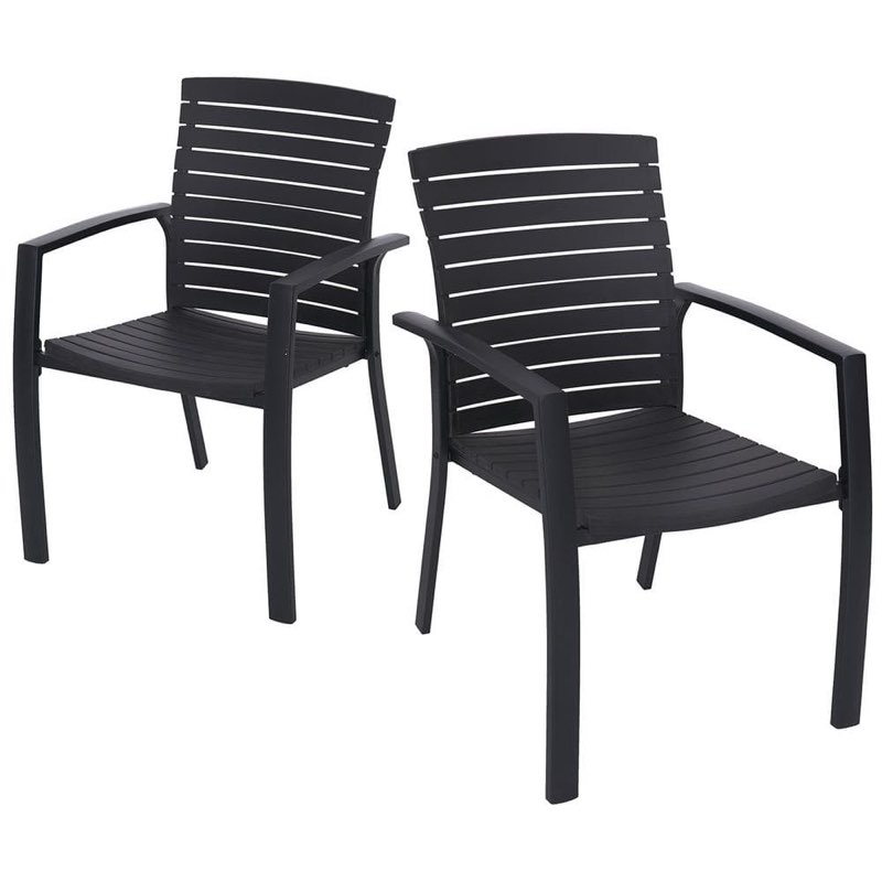 Outdoor Aluminum Frame Outdoor Dining Chair with Plastic Seat 