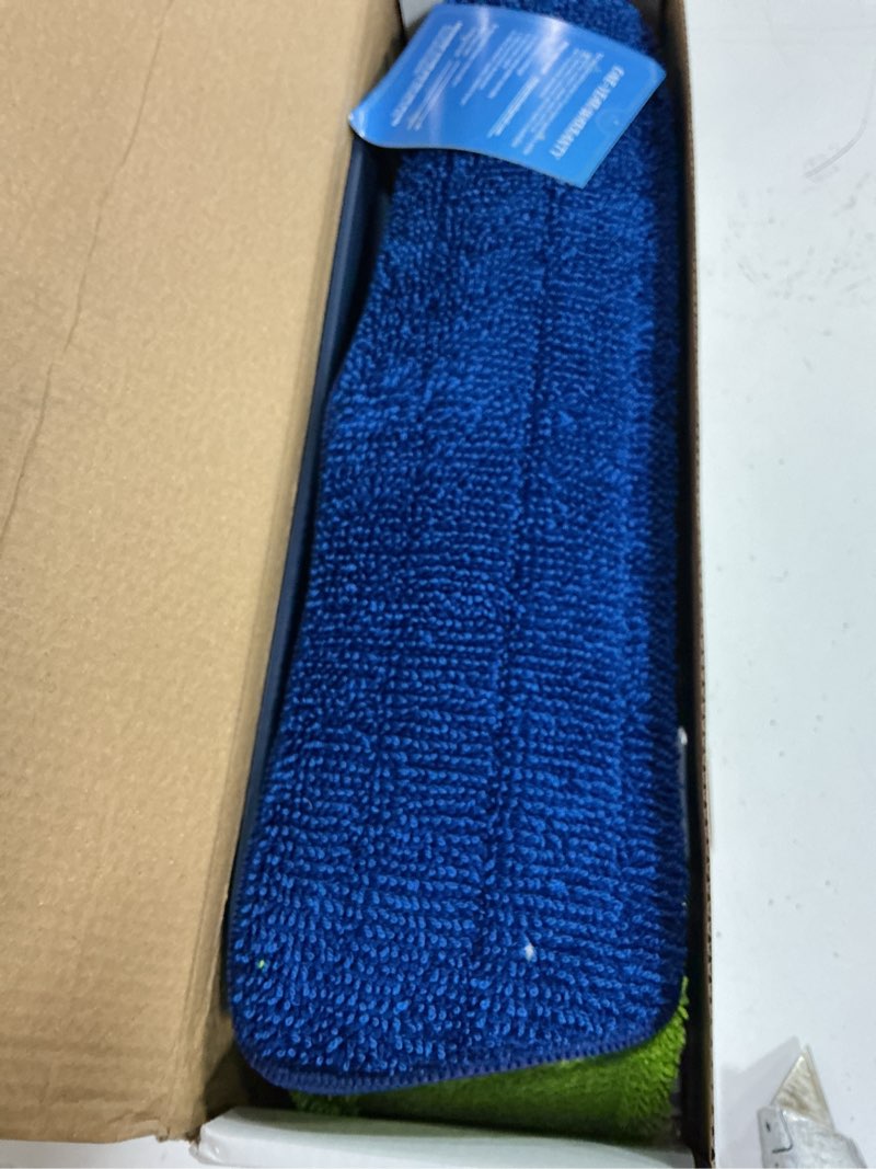 Condition photo showing New/Like New for microfiber spray mop for floors cleaning: wet dry hardwood floor mops with 3 washable reusable pads for swiffer powermop - flat mop with sprayer for tile wood laminate vinyl marble dark blue