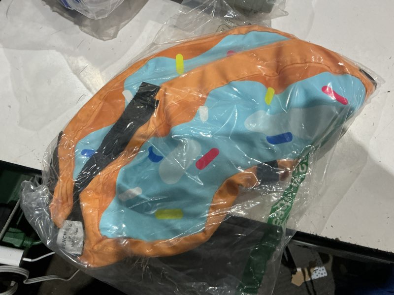 Condition photo showing As Is for bencmate inflatable dog cone collar alternative, soft dog cone for small medium large dogs and cats, neck recovery ecollar donut collar after surgery (large, blue donut) blue donut large [neck:14"-18"]
