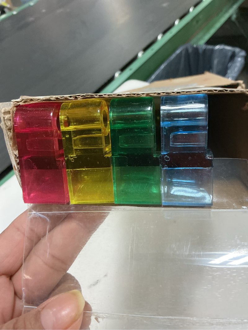 Condition photo showing Good Condition for mahjong all-in-one tile rack & pusher?4 colors acrylic mahjong rack and pusher combo?modern mahjong racks with built-in pushers?set of 4
