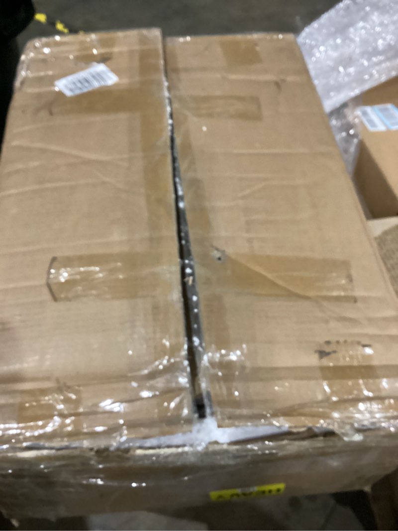 Condition photo showing As Is for Evermagin Fluted Nightstand, Natural Oak Bedside Table with Drawer and Storage, Wood End Table Mid Century Modern, Large Night Stand for Bedroom