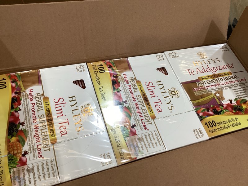 Condition photo showing Good Condition for hyleys slim tea 9 flavor assortment 100 ct - weight loss herbal supplement cleanse and detox - 100 tea bags (1 pack) 9 flavor assortment 100 count (pack of 1)