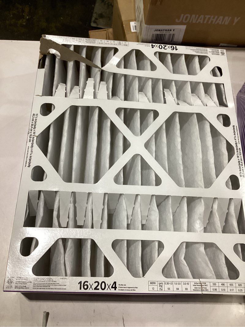 Condition photo showing Good Condition for filtrete 16x20x4 ac furnace air filter, mpr 1550, merv 12, fits lennox & honeywell, allergen, electrostatic air cleaning filter, 2-pack (actual size 15.88x19.88x4.31 in)