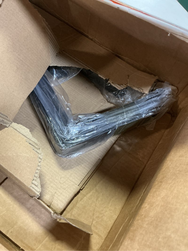 Condition photo showing New/Like New for 12 Pack - L 12" x H 8" x W1.5, 5mm Thick Black L Shelf Bracket, Iron Shelf Brackets, Metal Shelf Brackets, Floating Shelf, Shelf Supports with Screws Black 12 Pack 12''x8''