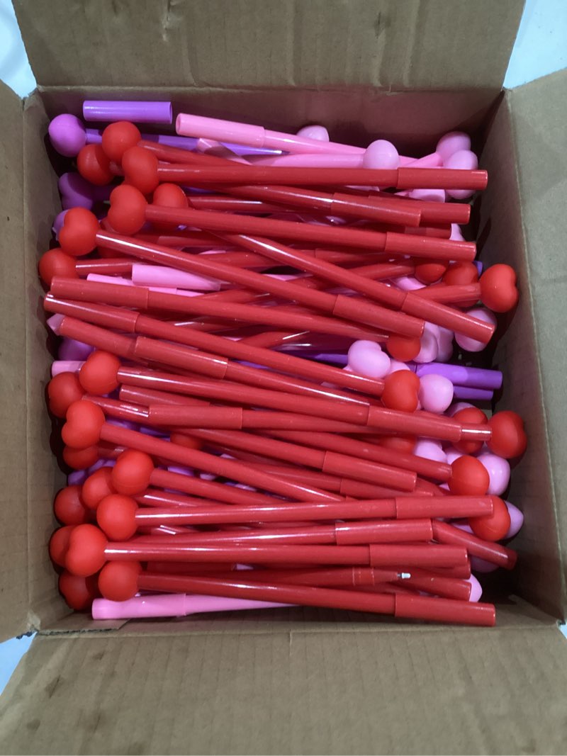 Condition photo showing Good Condition for 100 Pcs Valentine's Day Heart Pens Bulk Gel Ink Pens Gift for Coworkers Holiday with Black Ink for Valentine's Day Party Supplies(Multicolor)