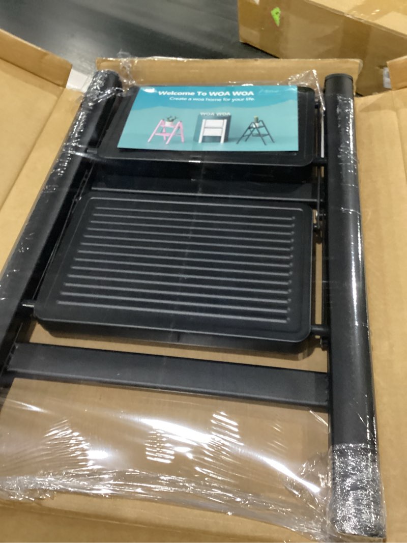 Condition photo showing New/Like New for WOA WOA 2 Step Ladder, Step Stool Foldable with Wide Pedals, Portable Stepping Stool for Adults, Sturdy Steel Ladders for Home with Anti-Slip Feet, Hold 330 lbs - Black Black 2 Step