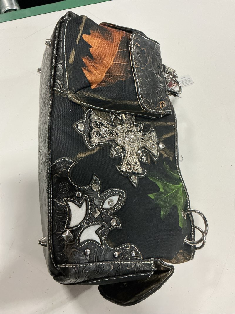 Condition photo showing Good Condition for western camouflage carry purse rhinestone cross handbag shoulder bag wallet set
