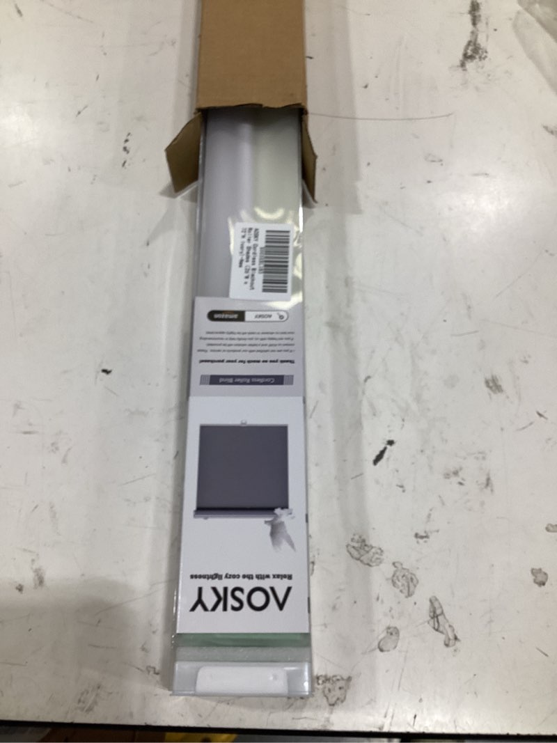 Condition photo showing New/Like New for aosky cordless roller shades blackout blinds for windows room darkening rolled up shades with spring system, uv protection window shades door blinds for home and office (26" w x 72" h, ivory) 26"w x 72"h ivory