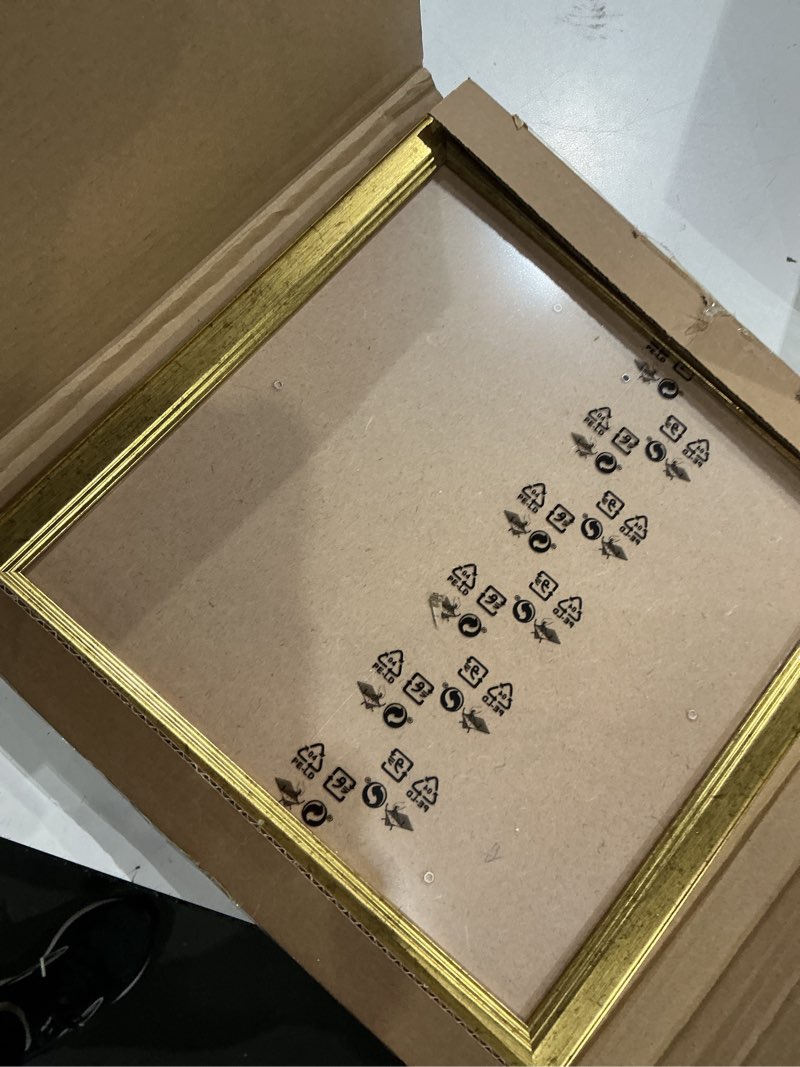 Condition photo showing Good Condition for wood 11x11 frame gold, ornate natural wooden 11x11in picture frames, modern golden 11 x 11inch gallery photo pic frame with hd plexiglass, horizontal vertical wall mounting tabletop display 1pcs gold 11x11