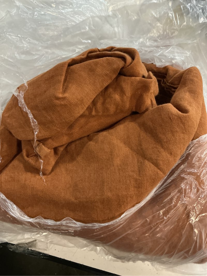 Condition photo showing Good Condition for european linen duvet cover, full/queen, terracotta