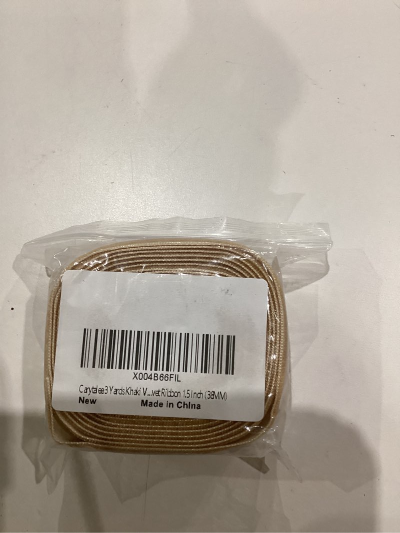 Condition photo showing New/Like New for 5 Yards Velvet Ribbon 1 Inch Single Face Vintage Velvet Ribbon, Khaki Khaki 1 Inch