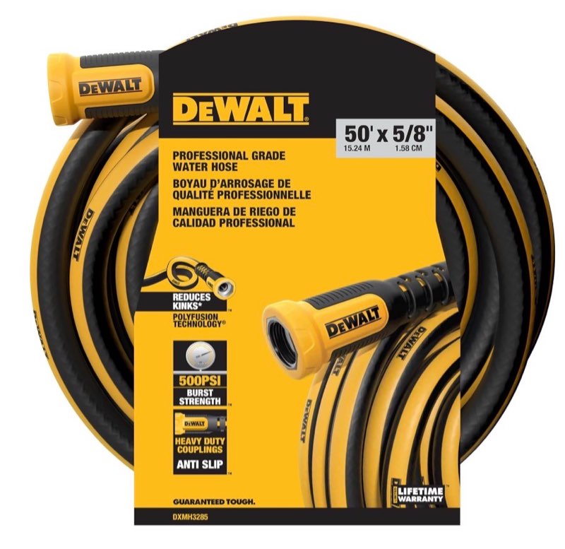 DEWALT Professional Grade Heavy Duty Garden Hose 50 Feet x 5/8 Inch
