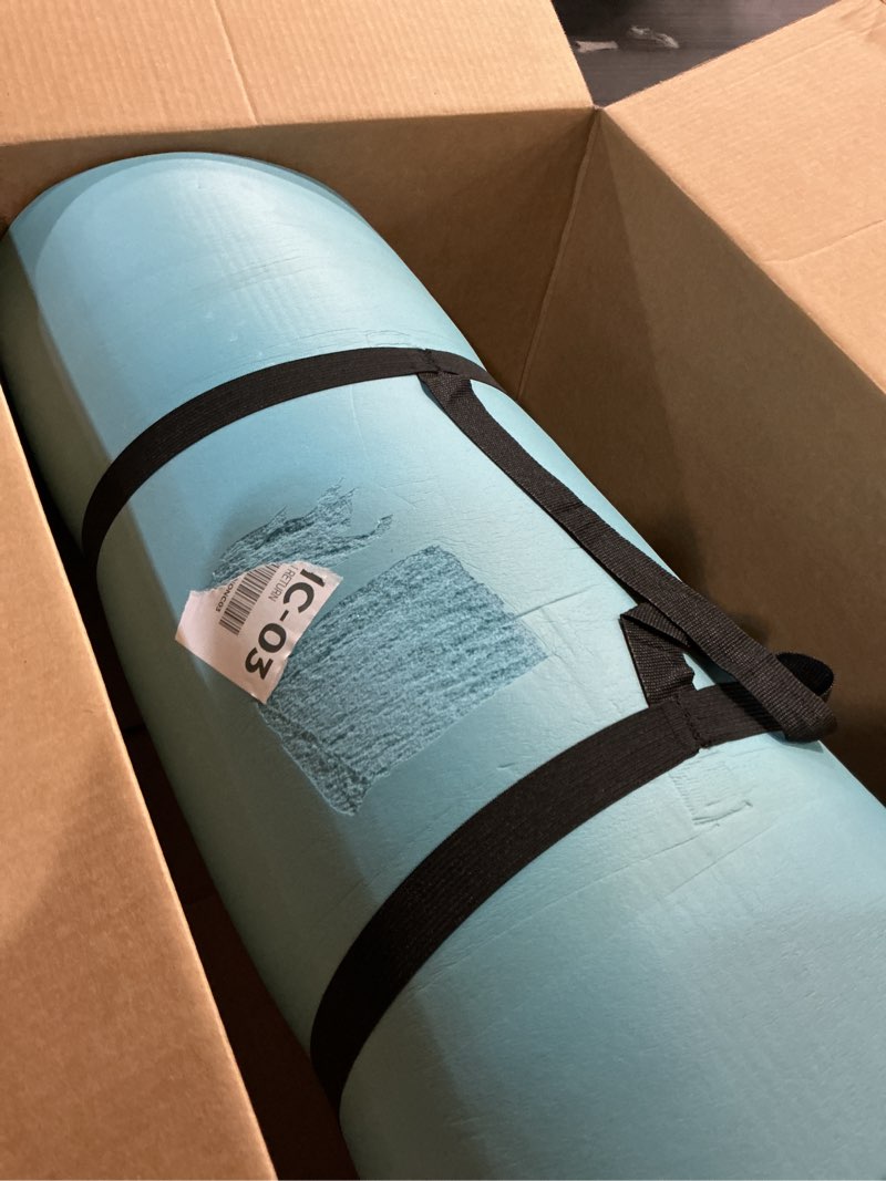 Condition photo showing As Is for retrospec solana yoga mat 1" thick w/nylon strap for men & women - non slip exercise mat for home yoga, pilates, stretching, floor & fitness workouts blue ridge 1 inch
