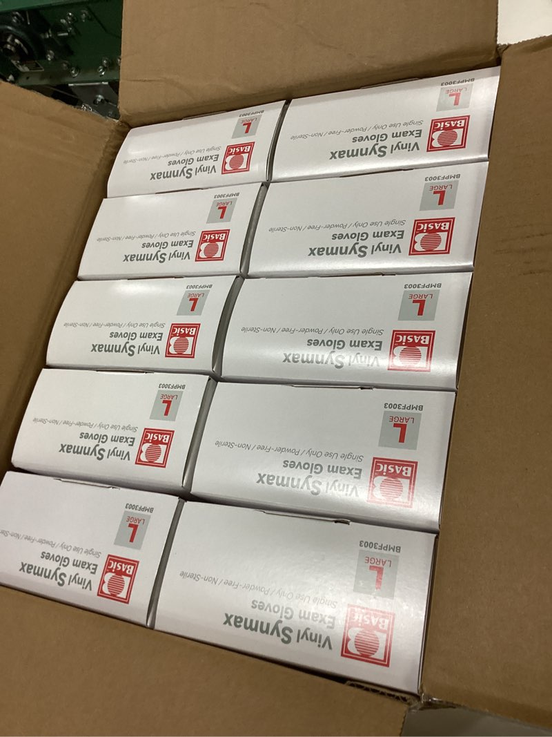Condition photo showing New/Like New for Jointown Basic Medical Synmax Vinyl Exam Gloves - Latex-Free & Powder-Free - Large, BMPF-3003(Case of 1,000) Large of 1000