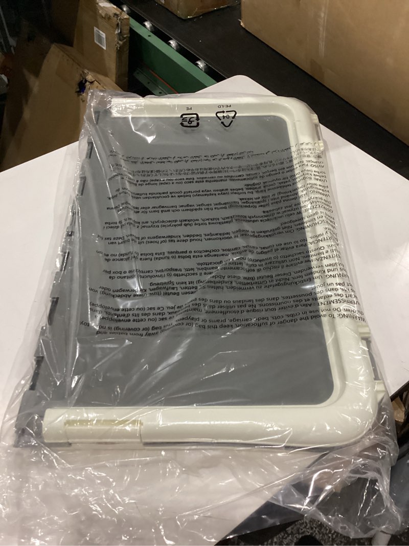 Condition photo showing New/Like New for amazon basics dog training pad holder with secured latches, extra thick and non-slip base, recycled plastic, 28 x 34 inch, large, white and charcoal 28'' x 34''