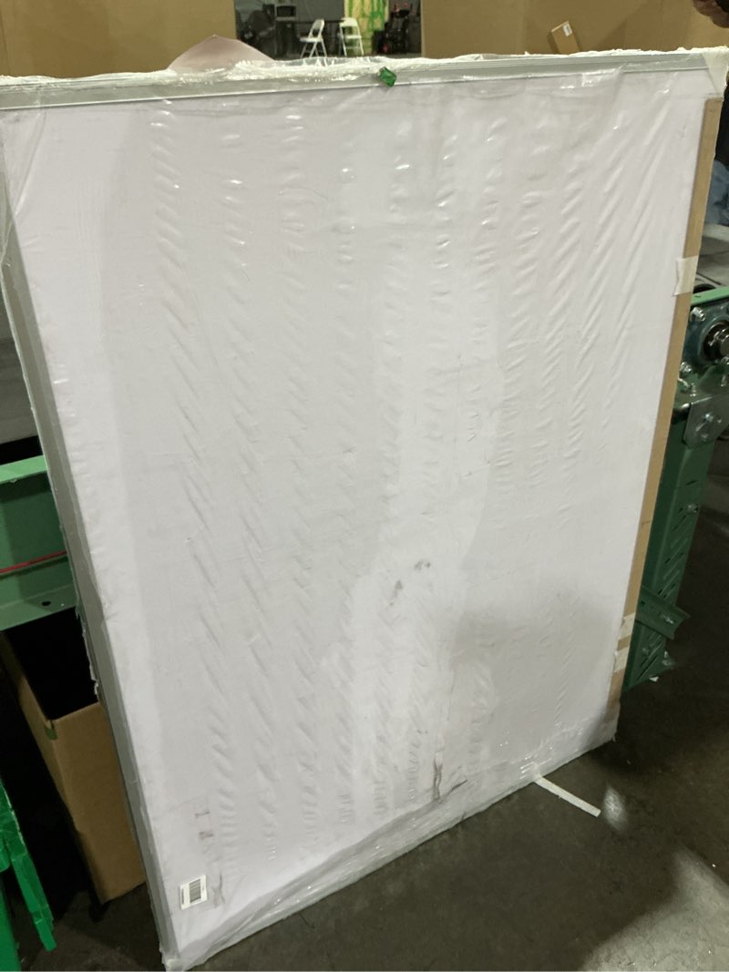Condition photo showing As Is for viz-pro magnetic dry erase board, 72 x 48 inches, foldable wall-mounted whiteboard with silver aluminum frame & marker tray for school office and home 6' x 4' 72"w x 48"h