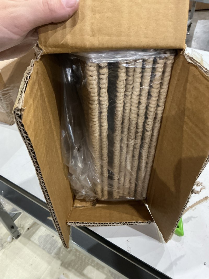 Condition photo showing New/Like New for foldable storage baskets with handles paper rope storage baskets rectangle collapsible hand woven storage cubes bins for organizing shelves living room bedroom pantry (4, 11'' x 11'' x 11'') 11'' x 11'' x 11'', set of 4 natural