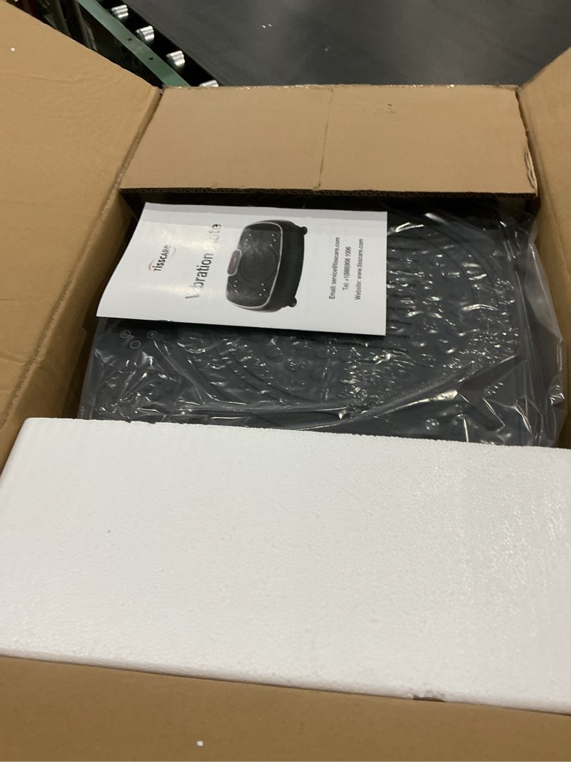 Condition photo showing As Is for vibration plate exercise machine: tisscare vibrating plates for weight loss and lymphatic drainage, 400lbs shake plate whole body workout platform for home fitness fat burner gifts for women men black
