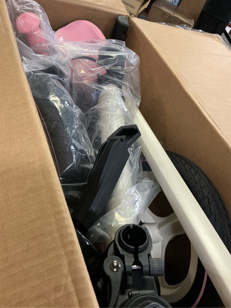 Condition photo showing Good Condition for jmmd 6 in 1 toddler bike with push handle for kids 18-60 months, 12" foldable balance bike with training wheels, pedals, brakes, kickstand, push tricycle toddler gift & toys for boy & girl pink large