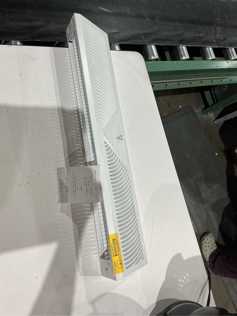 Condition photo showing As Is for yaocom 1pack baseboard register vent 24 inch duct opening size vent covers for home floor diffuser wall corner baseboard air covers, smooth air adjust lever, easy install, white