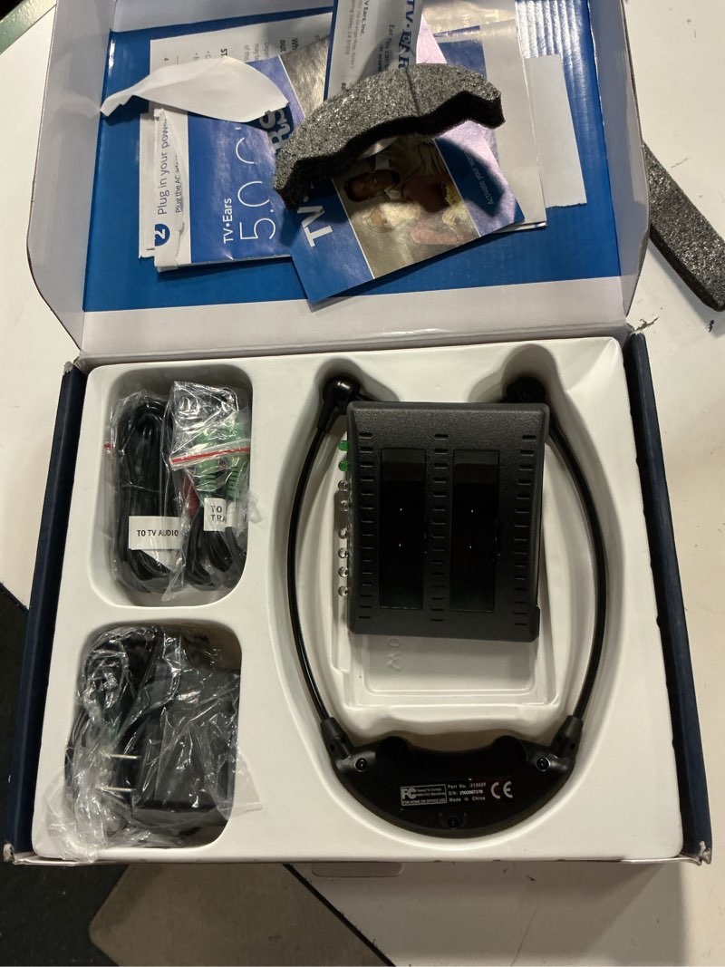 Condition photo showing Good Condition for tv ears original wireless headsets system, tv hearing aid devices works best with analog tv's, hearing assistance, tv listening headphones for seniors and hard of hearing. voice clarifying, doctor recommended - 11641, black