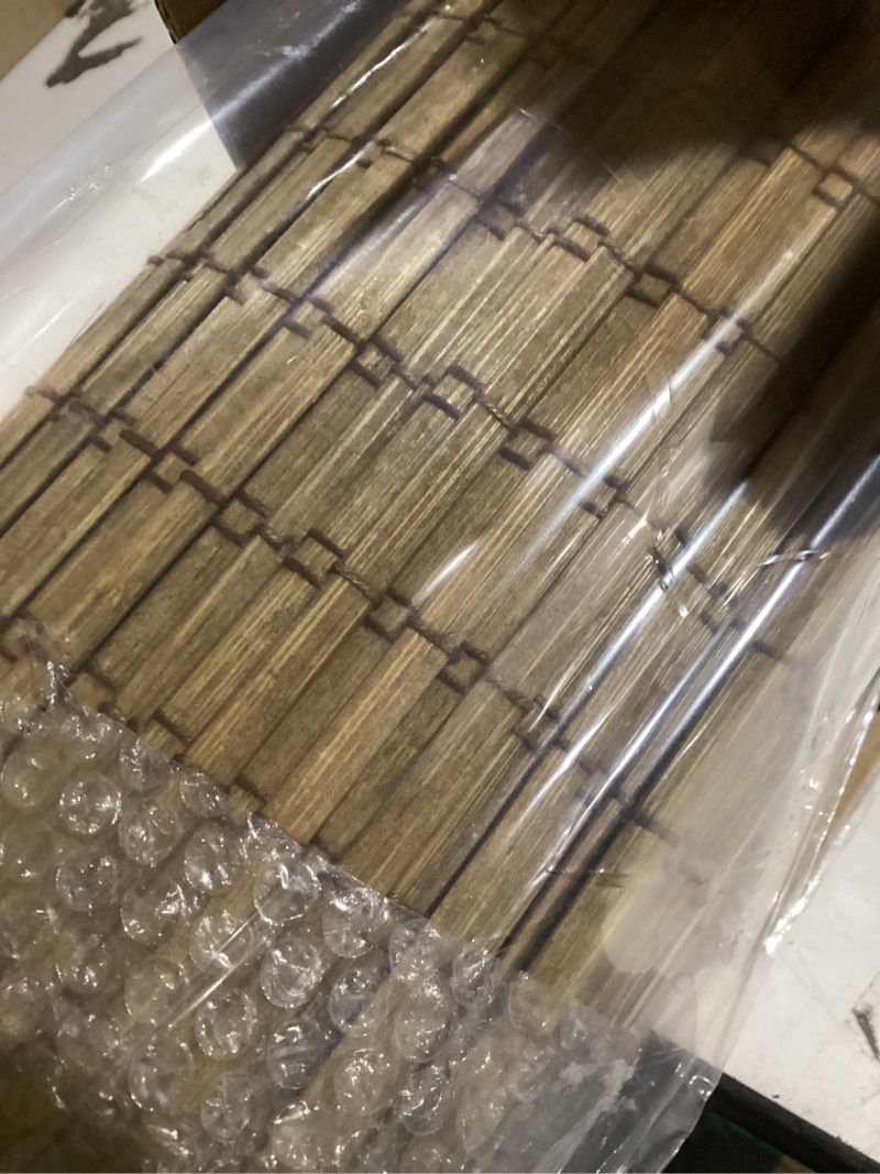 Condition photo showing Good Condition for Cordless Bamboo Roman Shades for Windows, Blinds Size (29" W ×64" H) Colour (Highfield Teak) Highfield Teak 29" W × 64" H