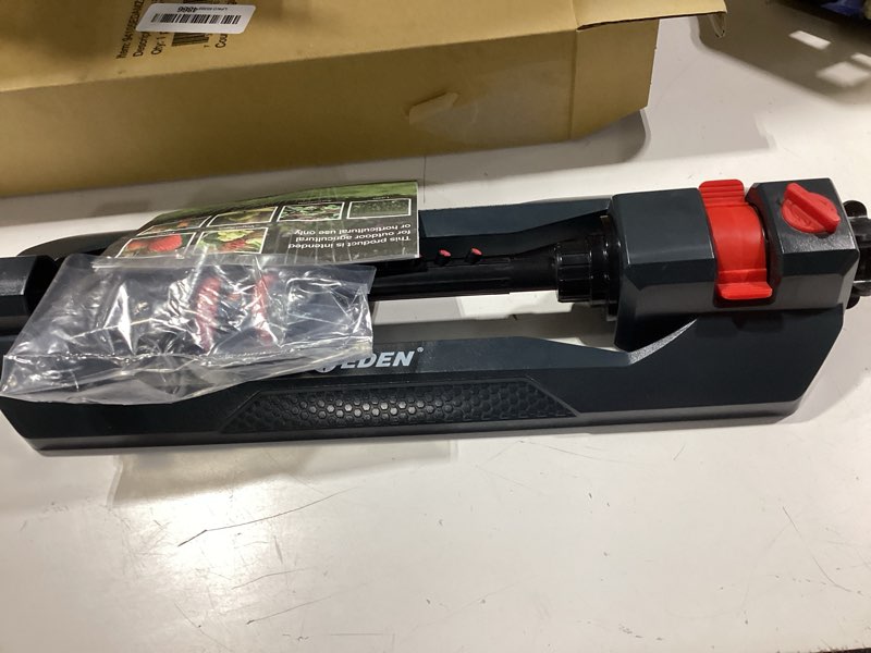 Condition photo showing Good Condition for eden 94105 weighted oscillating sprinkler | covers up to 3,600 sq. ft., 16 precision nozzles, adjustable range, flow control, turbo drive motor, quick connect bundle 16 nozzles with flow and range control
