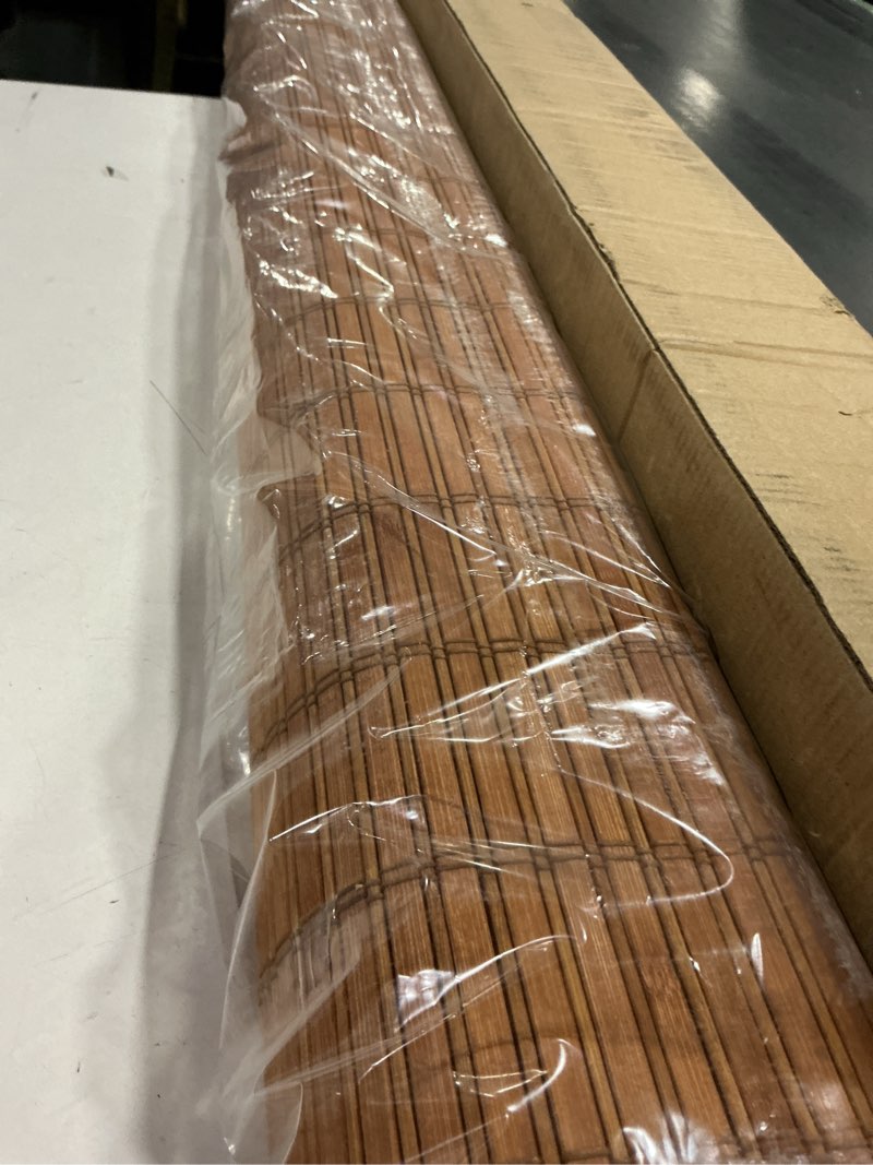 Condition photo showing Good Condition for bamboo blinds, easy to install bamboo shades for indoor windows, custom sizes roller shades for indoor windows, roll up blinds indoor outdoor patio coffee 28"w x 48"h