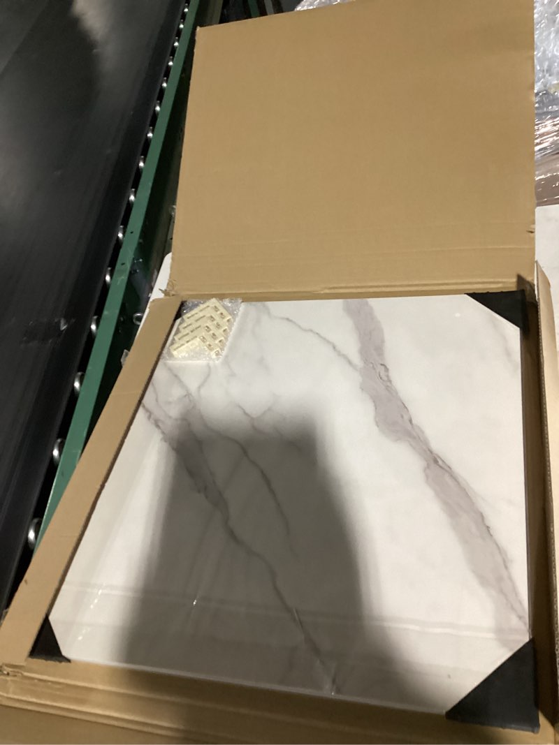 Condition photo showing Good Condition for 32x32 calacatta white w gray vein porcelain rectified tiles polished