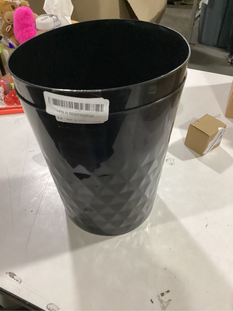Condition photo showing Good Condition for Small Bathroom Trash Can 1.8 Gallon Garbage Can Waste Basket Recycling Bin for Dorms Bedrooms Offices Kitchens, 2 Pack Black Black 1.8 Gallon