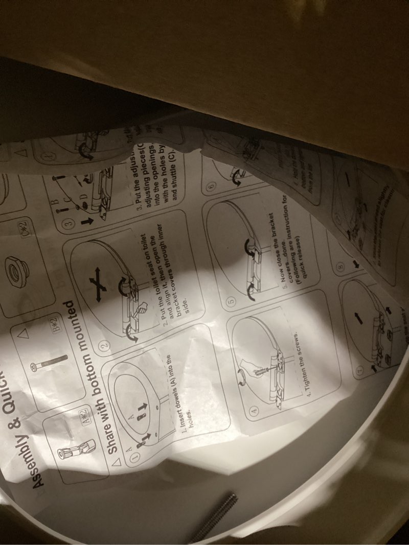 Condition photo showing New/Like New for 1M Family Toilet Seat, Patented Slow Close & Quick Releasing Technology, Anti-Wiggling, Easy to Install and Clean, Standard Round with Adult Seat Only (1 Piece) 1 Round with Adult Seat Only