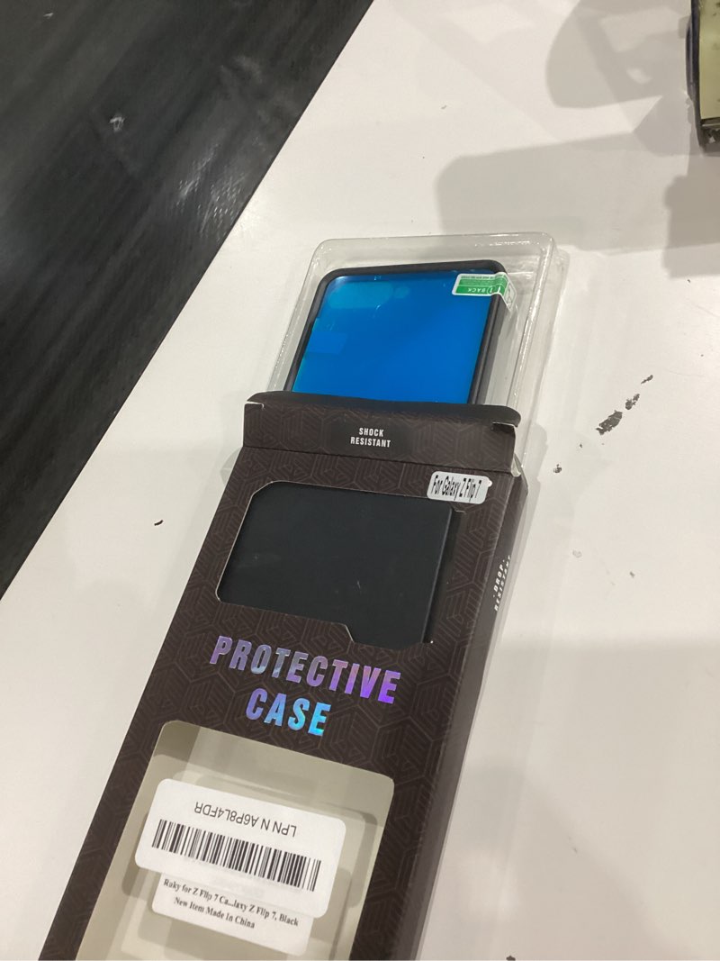Condition photo showing Good Condition for Ruky for Z Flip 7 Case, Full Body Cover Anti-Scratches Shockproof Hard PC Ultra-Thin, Support Wireless Charging Protective Phone Cover for Samsung Galaxy Z Flip 7, Black Galaxy Z Flip 7 Case Black
