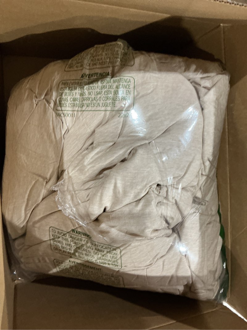 Condition photo showing As Is for similar to not exact bedsure queen comforter set - brown soft bedding for all seasons, cationic dyed bed set, 3 pieces, 1 queen size comforter (90\"x90\") and 2 pillow shams (20\"x26\"+2\") queen 18 - brown