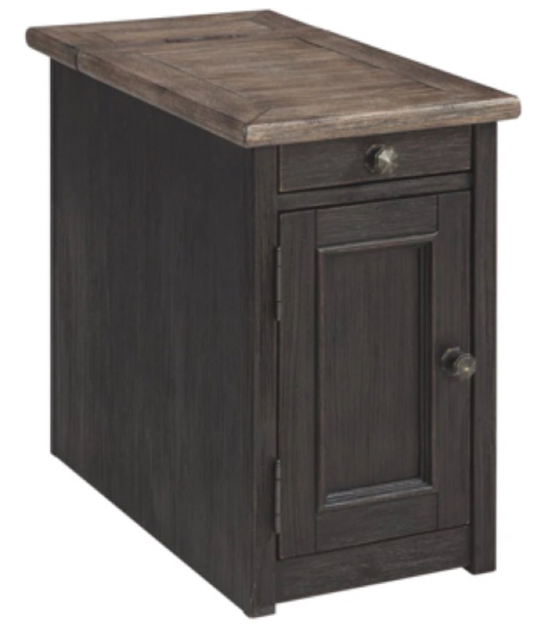 Edmore end table and built-in outlets