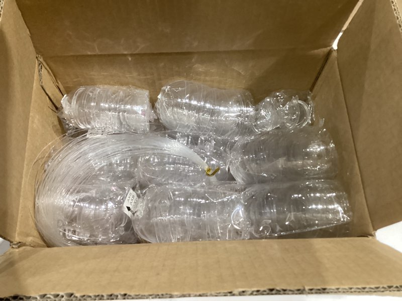 Condition photo showing New/Like New for Aneco 100 Pcs Christmas Plastic Fillable Ornaments, 5 Sizes Round Clear Plastic Balls with Fishing Line, Clear Fillable Ornaments Ball for DIY Crafts Xmas Tree Decor Wedding Party