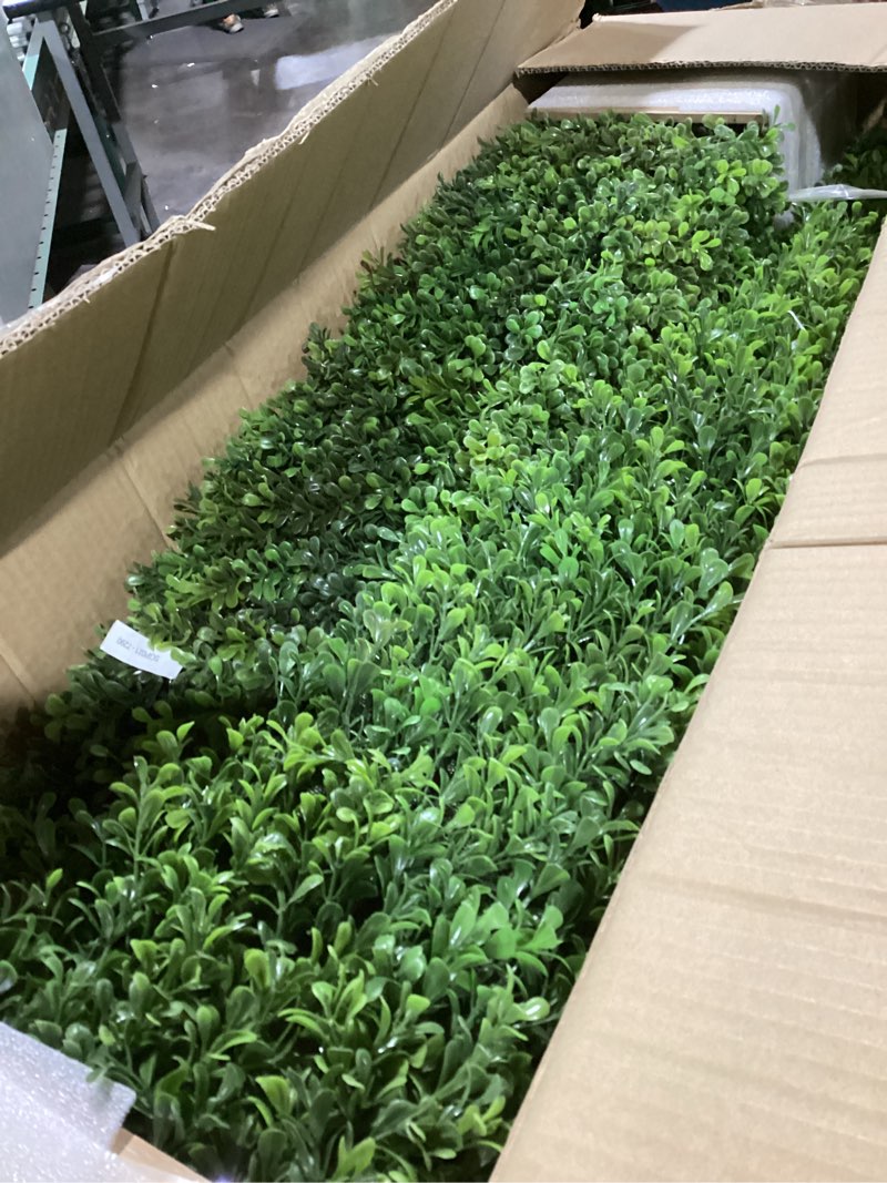 Condition photo showing Good Condition for Season’s Need Artificial Boxwood Cone Tower 4ft Tall Topiaries Tree Set with Wooden Planter - Indoor Outdoor Décor, 2 Pack Fake Bushes - Potted Plant