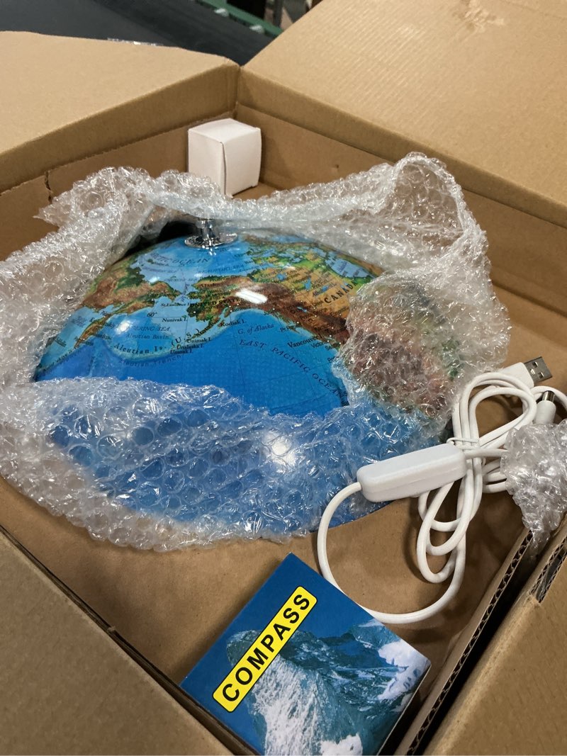 Condition photo showing As Is for World Globe with Illuminated Constellations – 13” Light Up Globe For Kids & Adults – Gist - Compass Included Makes Great Educational Toys, Office Supplies, Teacher Desk Décor, More by Get Life Basics