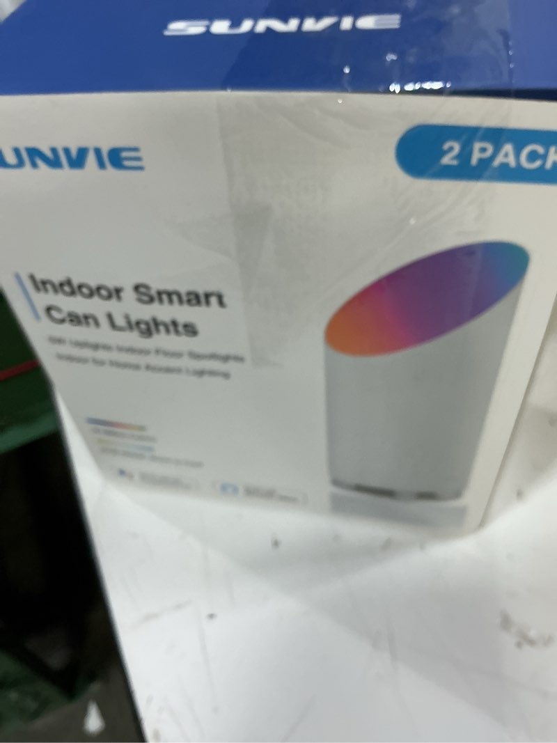 Condition photo showing New/Like New for sunvie smart floor can light 5w rgbw color changing up lights indoor with timer 2700k-6500k floor spotlight dimmable uplighting indoor uplights for plant corner, app control alexa & google home, 2pcs 2 pack white