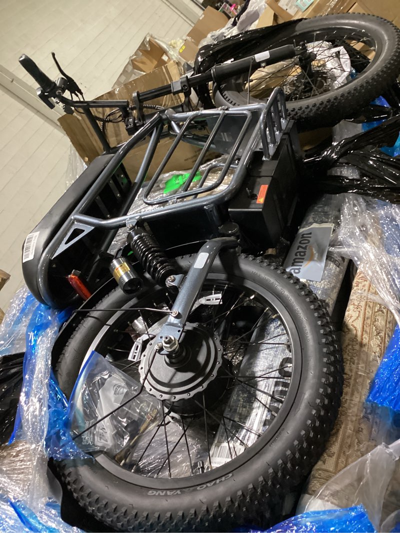 Condition photo showing As Is for no charger possibly missing accessories.. caroma electric scooter for adults with seat peak 1000w, 20\\\" all-terrain fat tire electric bike,dual shock absorbing, 25 miles & 20mph top speed e-scooter with basket for pet&cargo gray