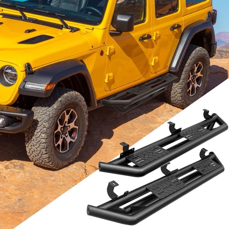  6" Running Boards for 2018-2025 Jeep Wrangler JL & Unlimited 4 Door – Easy Installation, Heavy-Duty Steps