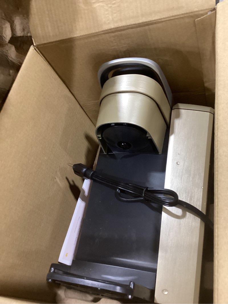Condition photo showing As Is for keurig k-elite single serve k-cup pod coffee maker, with strength and temperature control, iced coffee capability, 8 to 12oz brew size, programmable, brushed gold