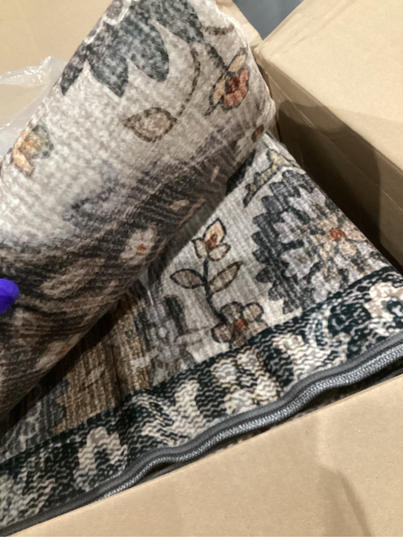 Condition photo showing Good Condition for lahome moroccan trellis 9x12 rug for living room, ultra-thin soft large rug for bedroom,non-slip dining room rug with rubble backing non shedding distressed throw rugs for office (9x12ft,grey)